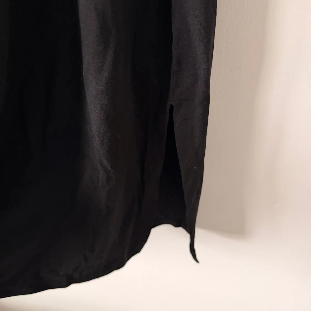 EILEEN FISHER Black Sleeveless Midi Dress with Tie‎ Waist S/P